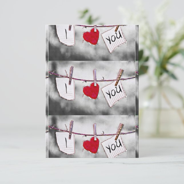 Pop Art I Love You Card (Standing Front)