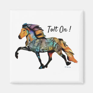 Pop Art Icelandic Horse Magnet