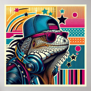POP ART IGUANA 4 POSTER