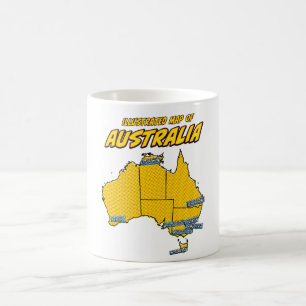 Pop Art Illustrated Australia Coffee Mug