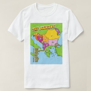 Pop Art Illustrated Balkans map T-Shirt