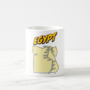 Pop Art Illustrated Egypt map Coffee Mug