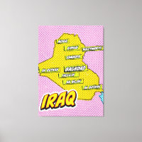 Pop Art Illustrated Iraq map