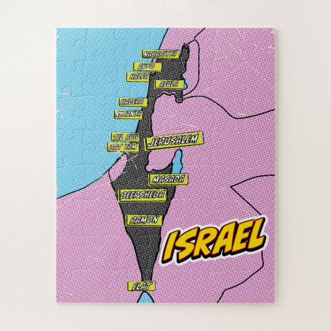 Pop Art Illustrated Israel map Jigsaw Puzzle (Vertical)
