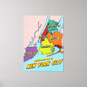Pop Art Illustrated New York City map Canvas Print