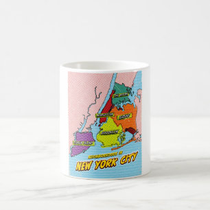 Pop Art Illustrated New York City map Coffee Mug