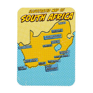 Pop Art Illustrated South Africa Magnet