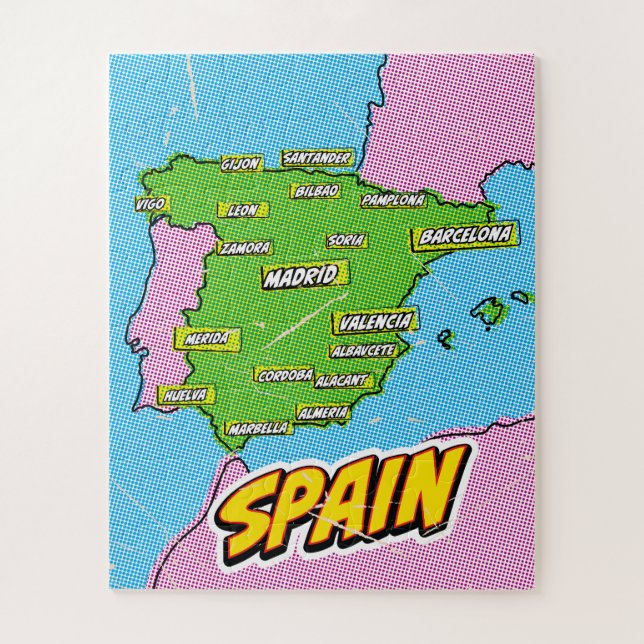 Pop Art Illustrated Spain map Jigsaw Puzzle (Vertical)