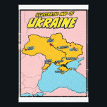 Pop Art Illustrated Ukraine  Photo Print<br><div class="desc">Pop Art Illustrated Ukraine in a beautiful worn style.</div>