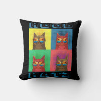 Pop Art Illustration of Cool Cats Wearing Sunglass