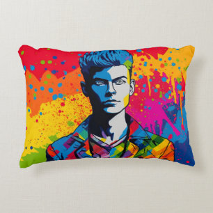 Pop art illustration, pride day and the LGBT  Decorative Cushion