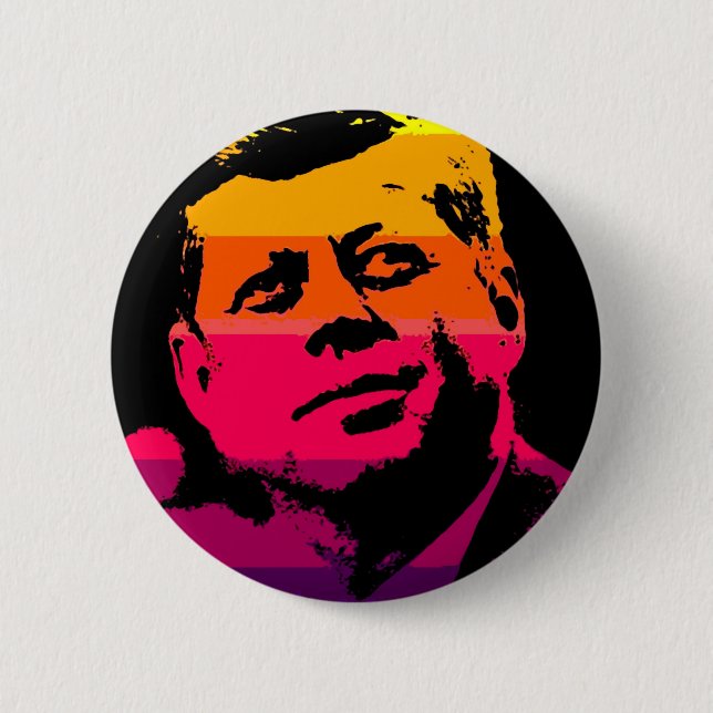Pop Art Jack JFK John F. Kennedy 6 Cm Round Badge (Front)