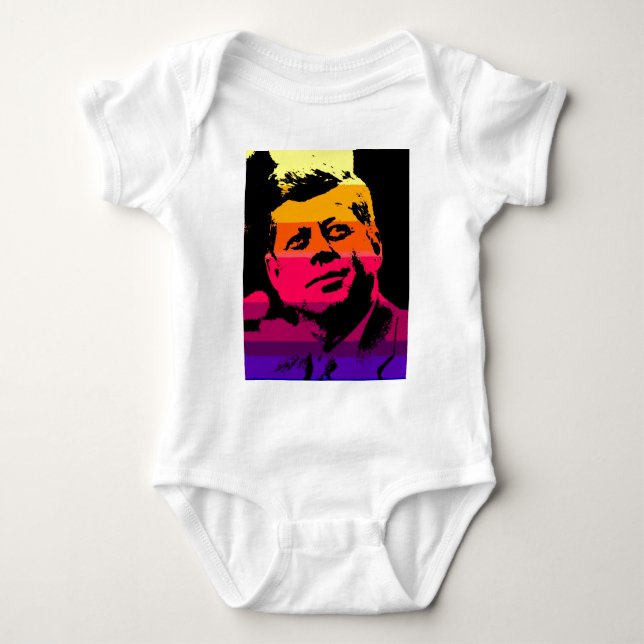 Pop Art Jack JFK John F. Kennedy Baby Bodysuit (Front)