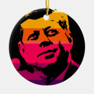 Pop Art Jack JFK John F. Kennedy Ceramic Tree Decoration