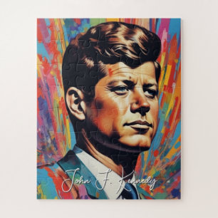 Pop Art Jack JFK John F. Kennedy Jigsaw Puzzle