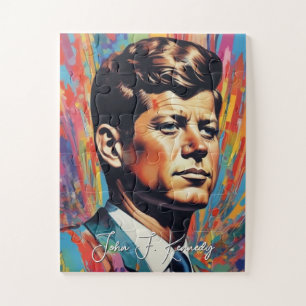 Pop Art Jack JFK John F. Kennedy Jigsaw Puzzle