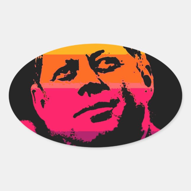 Pop Art Jack JFK John F. Kennedy Oval Sticker (Front)