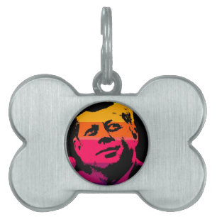 Pop Art Jack JFK John F. Kennedy Pet Name Tag