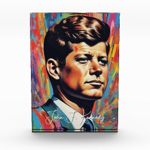 Pop Art Jack JFK John F. Kennedy Photo Block