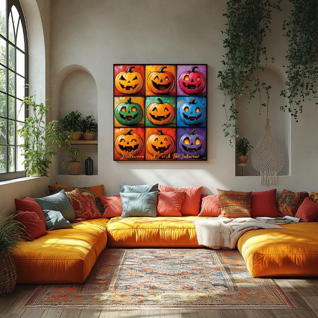 Pop Art Jack-o'-Lantern Grid Halloween Poster (Creator Uploaded)