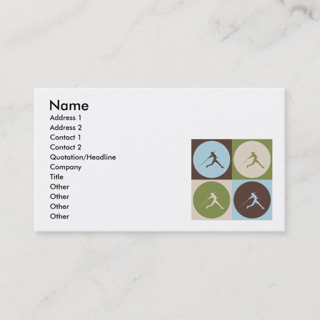 Pop Art Javelin Business Card (Front)