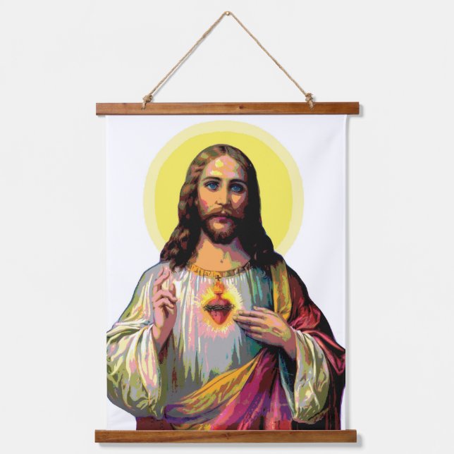 Pop Art Jesus Christus   Hanging Tapestry (Front)