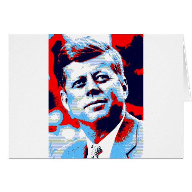 Pop Art JFK John F. Kennedy Red Blue (Front Horizontal)