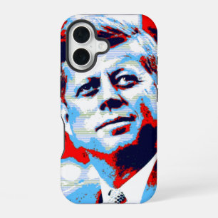 Pop Art JFK John F. Kennedy Red Blue iPhone 16 Case