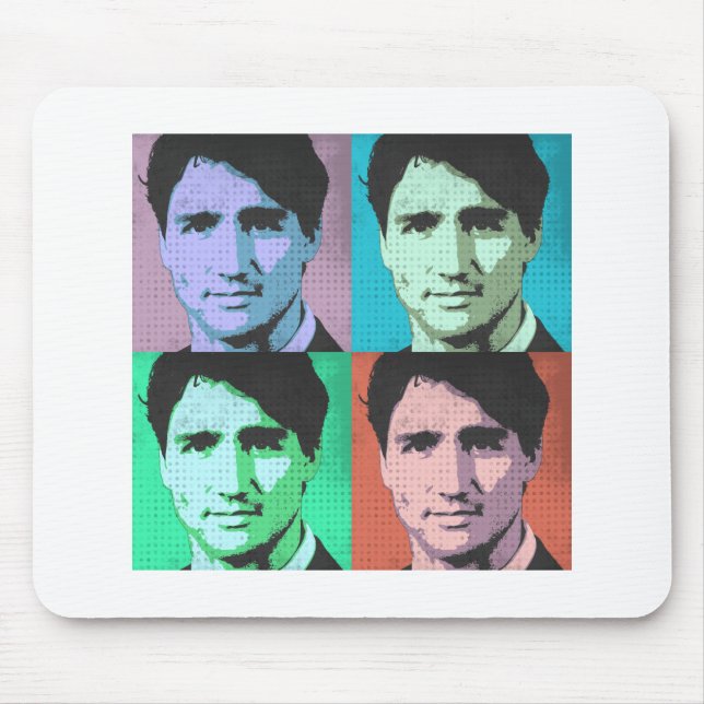 Pop Art Justin Trudeau - Full Size 2-.png Mouse Pad (Front)