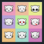 Pop Art Kawaii Cat Emoji Poster<br><div class="desc">Pop Art Kawaii Cat Emoji</div>