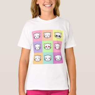 Pop Art Kawaii Cat Emoji T-Shirt