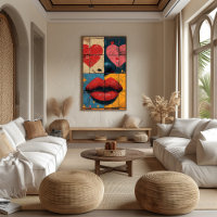 Pop Art Kisses and Hearts: Vibrant Love