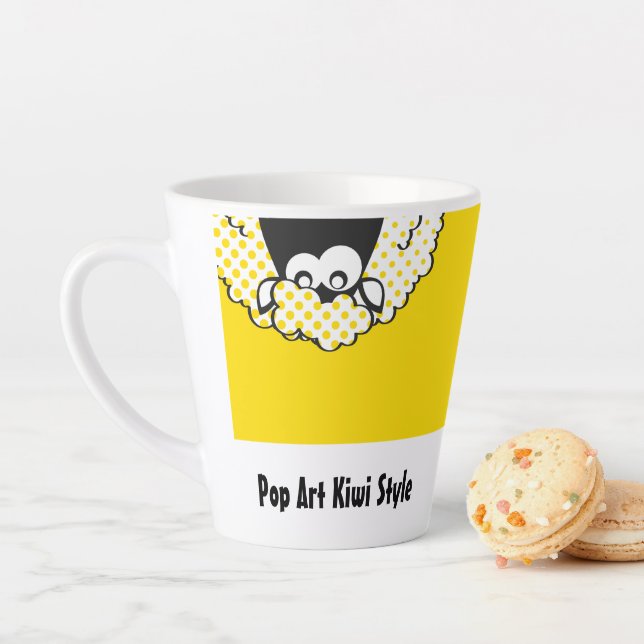 Pop Art Kiwi style Latte Mug (In Situ)