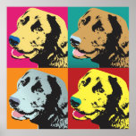 Pop Art Labrador Retriever Poster<br><div class="desc">Smiling labrador retriever dog face in iconic Pop Art style.</div>