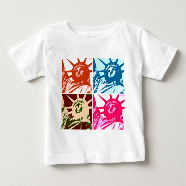 Pop Art Lady Liberty New York City Baby T-Shirt (Front)