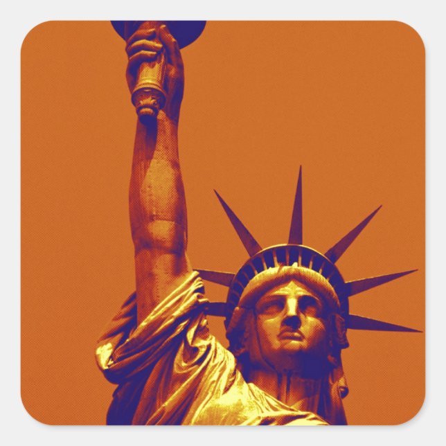 Pop Art Lady Liberty Square Sticker (Front)