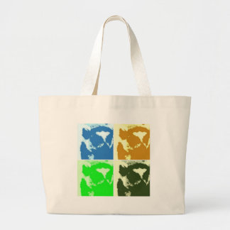 Pop Art Lemurs Large Tote Bag