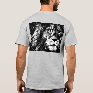 Pop Art Lion Face Back Side Print Template Mens T-Shirt