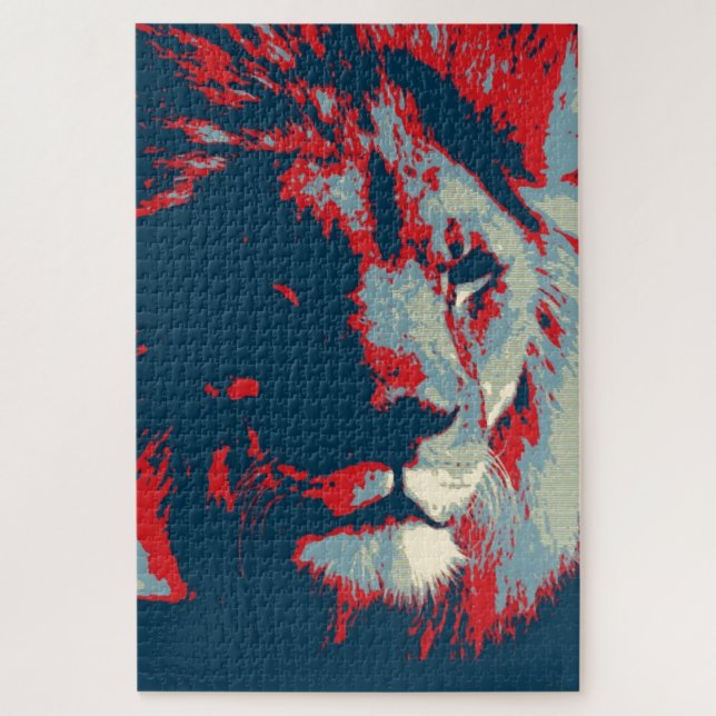Pop Art Lion Illustration Jigsaw Puzzle (Vertical)