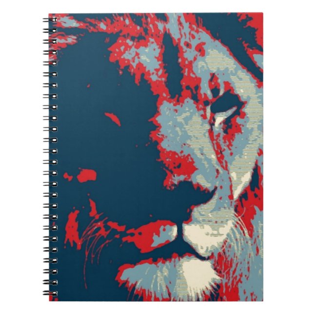 Pop Art Lion Spiral Notebook (Front)