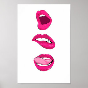 Pop art lips poster