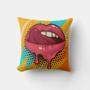 Pop Art Lips: Vintage Trendy Cushion