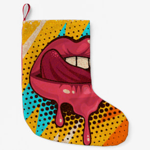 Pop Art Lips: Vintage Trendy Small Christmas Stocking