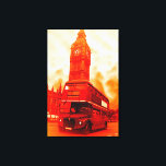 Pop Art London Bus Big Ben Red Orange Yellow Canvas Print<br><div class="desc">Travel Art Photos of Symbols of World's Famous Capital Cities - Symbols of London: the Big Ben & Routemaster Bus Pop Art Image - Historical Iconic Buildings of London City</div>