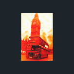 Pop Art London Bus Big Ben Red Orange Yellow Canvas Print<br><div class="desc">Travel Art Photos of Symbols of World's Famous Capital Cities - Symbols of London: the Big Ben & Routemaster Bus Pop Art Image - Historical Iconic Buildings of London City</div>