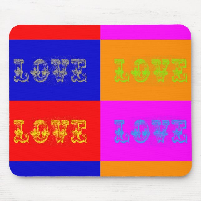 Pop Art Love Mouse Pad (Front)