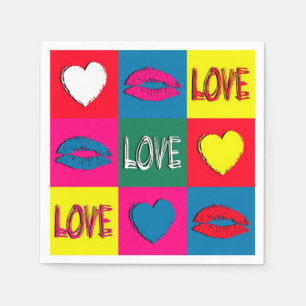 Pop art love napkin