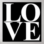 Pop Art LOVE Poster<br><div class="desc">A little Pop Art LOVE typography poster in black and white for the college dorm</div>