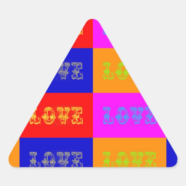 Pop Art Love Triangle Sticker (Front)