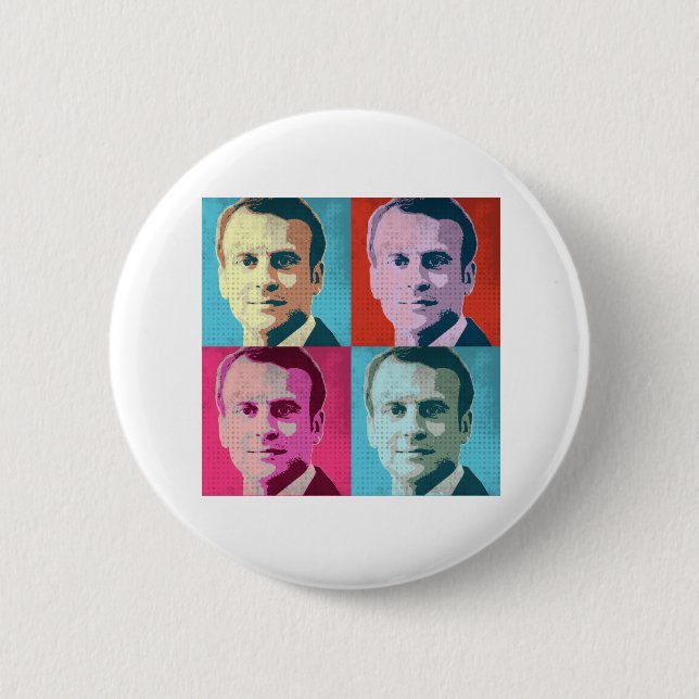 Pop Art Macron 6 Cm Round Badge (Front)